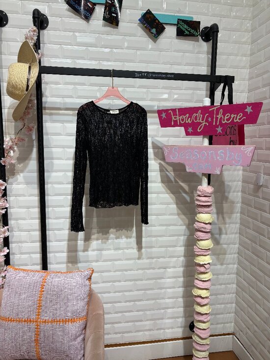 Lace Textured Long Sleeve Top- C5030 - Picture 1 of 2